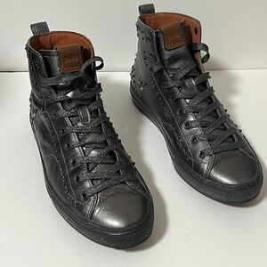 Coach C216 Signature Prairie Rivets High Top Sneakers 7.5
